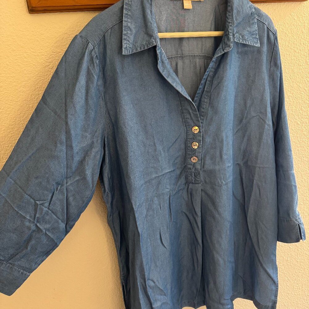 Hope & Harlow Lyocell Chambray Look Top – Women’s Size Large